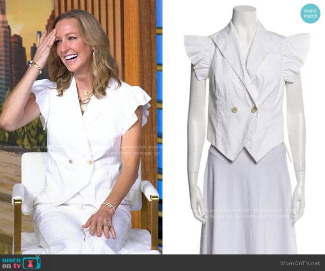 Brunello Cucinelli Ruffle Vest worn by Lara Spencer on Good Morning America