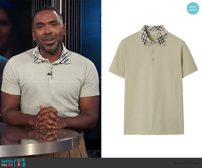 Burberry Cotton polo shirt worn by Justin Sylvester on E! News
