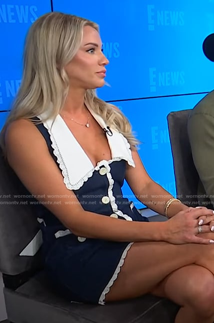 Calah Jackson’s denim contrast button front dress on E! News