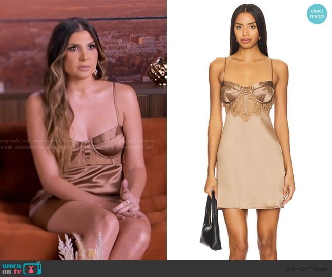 Cami NYC Soraya Lace & Satin Minidress worn by Janet Caperna on The Valley