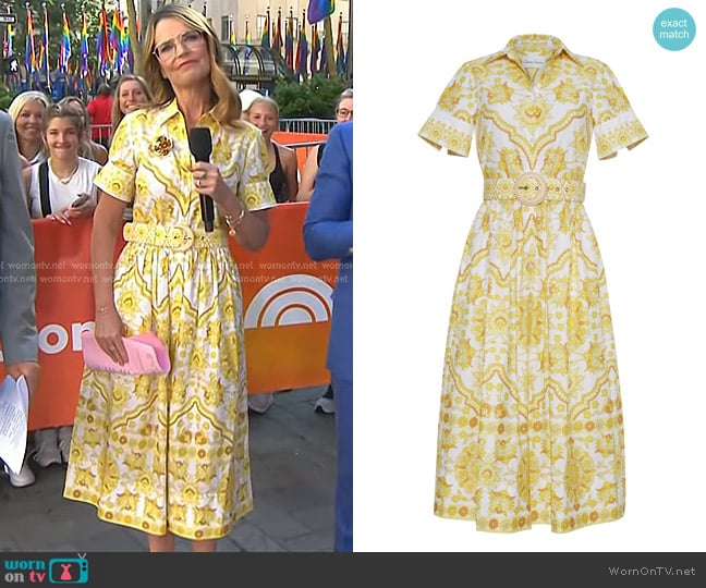 Cara Cara Malena Dress in Mystic Yellow worn by Savannah Guthrie on Today