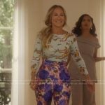 Carrie’s floral print cropped pants on And Just Like That