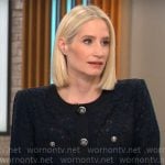 Caroline Polisi’s black lace jacket on CBS Mornings