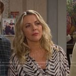 Carrie’s white chevron zebra print top on Days of our Lives
