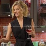 Cat’s black v-neck tie waist jumpsuit on Days of our Lives