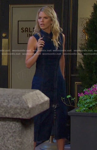 Cat's sleeveless denim dress on Days of our Lives