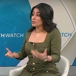 Celine Gounder’s green button front dress on CBS Mornings