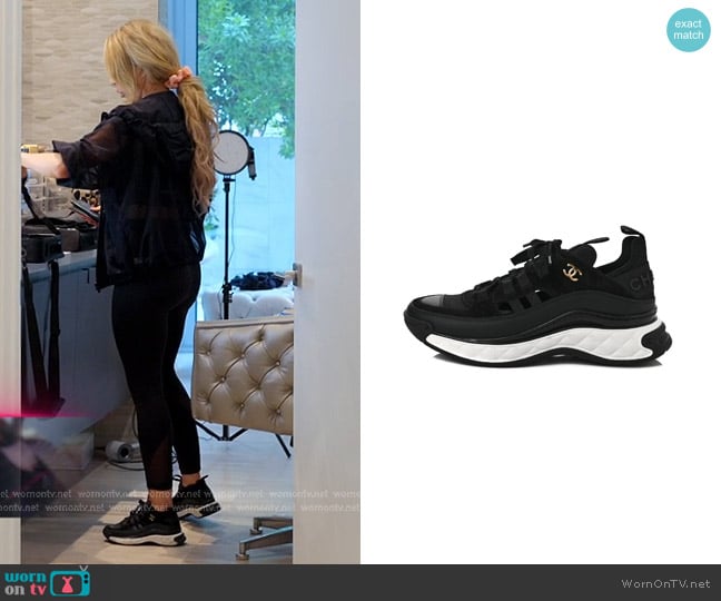 Chanel Velvet Calfskin Mixed Fibers CC Sneakers worn by Lisa Hochstein (Lisa Hochstein) on The Real Housewives of Miami