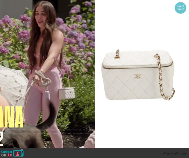 Chanel Classic Vanity Case wChain worn by Ariana Biermann on Next Gen NYC