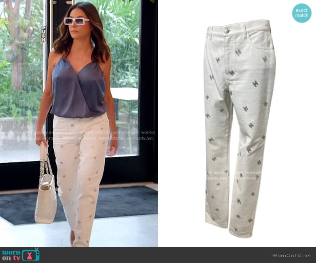 Chanel Vintage Logo Embellished Jeans worn by Adriana de Moura (Adriana de Moura) on The Real Housewives of Miami