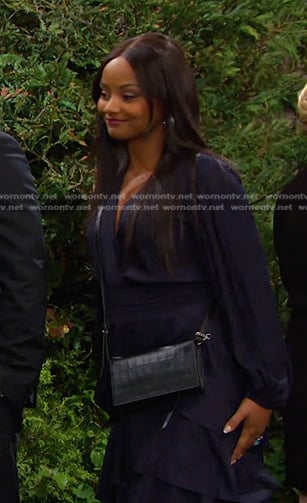Chanel’s navy layered dress on Days of our Lives