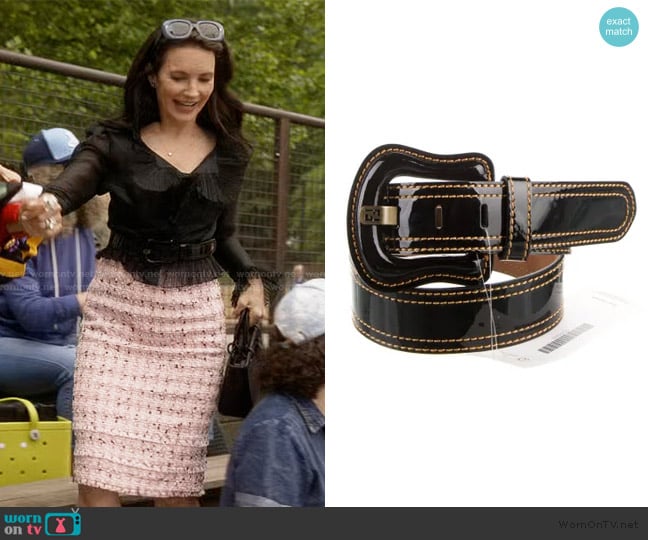 Fendi Patent Leather Belt worn by Charlotte York (Kristin Davis) on And Just Like That
