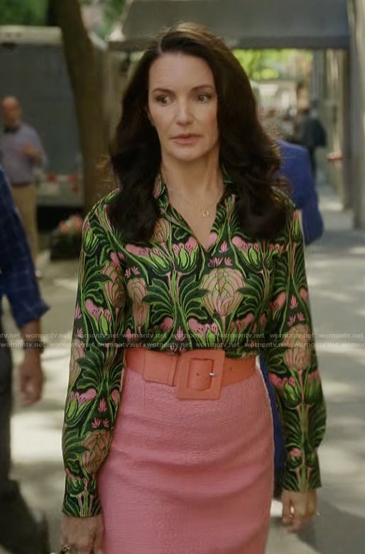 Charlotte’s printed blouse on And Just Like That