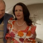 Charlotte’s floral print square neck dress on And Just Like That