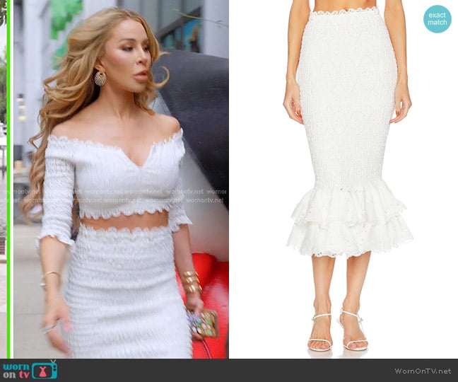 Charo Ruiz Ibiza Liliana Midi Skirt worn by Lisa Hochstein (Lisa Hochstein) on The Real Housewives of Miami