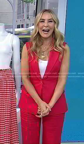 Chassie’s red vest and pants on Today