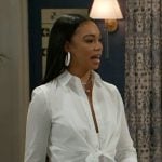 Chelsea’s novelty patch jeans on Beyond the Gates