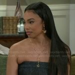 Chelsea's strapless denim top and mini skirt set on Beyond the Gates