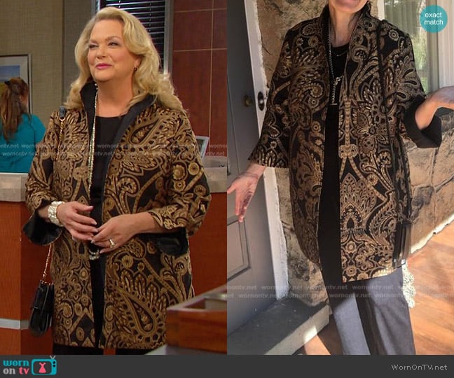 Chico's Travelers Paisley Jacket worn by Anna DiMera (Leann Hunley) on Days of our Lives