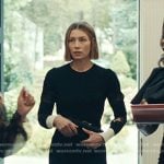Chloe’s black ribbed lace inset dress on The Better Sister