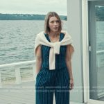 Chloe’s blue stripe vest and pants on The Better Sister
