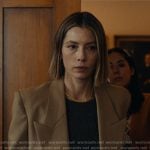 Chloe’s brown double breasted blazer on The Better Sister