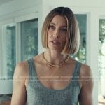 Chloe’s grey ribbed tank on The Better Sister