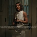 Chloe’s white twist back dress on The Better Sister