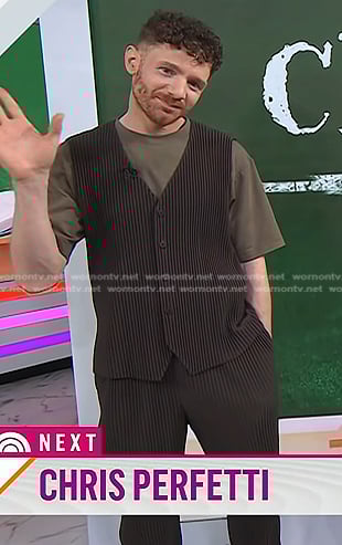 Chris Perfetti’s brown ribbed vest and pants on Today