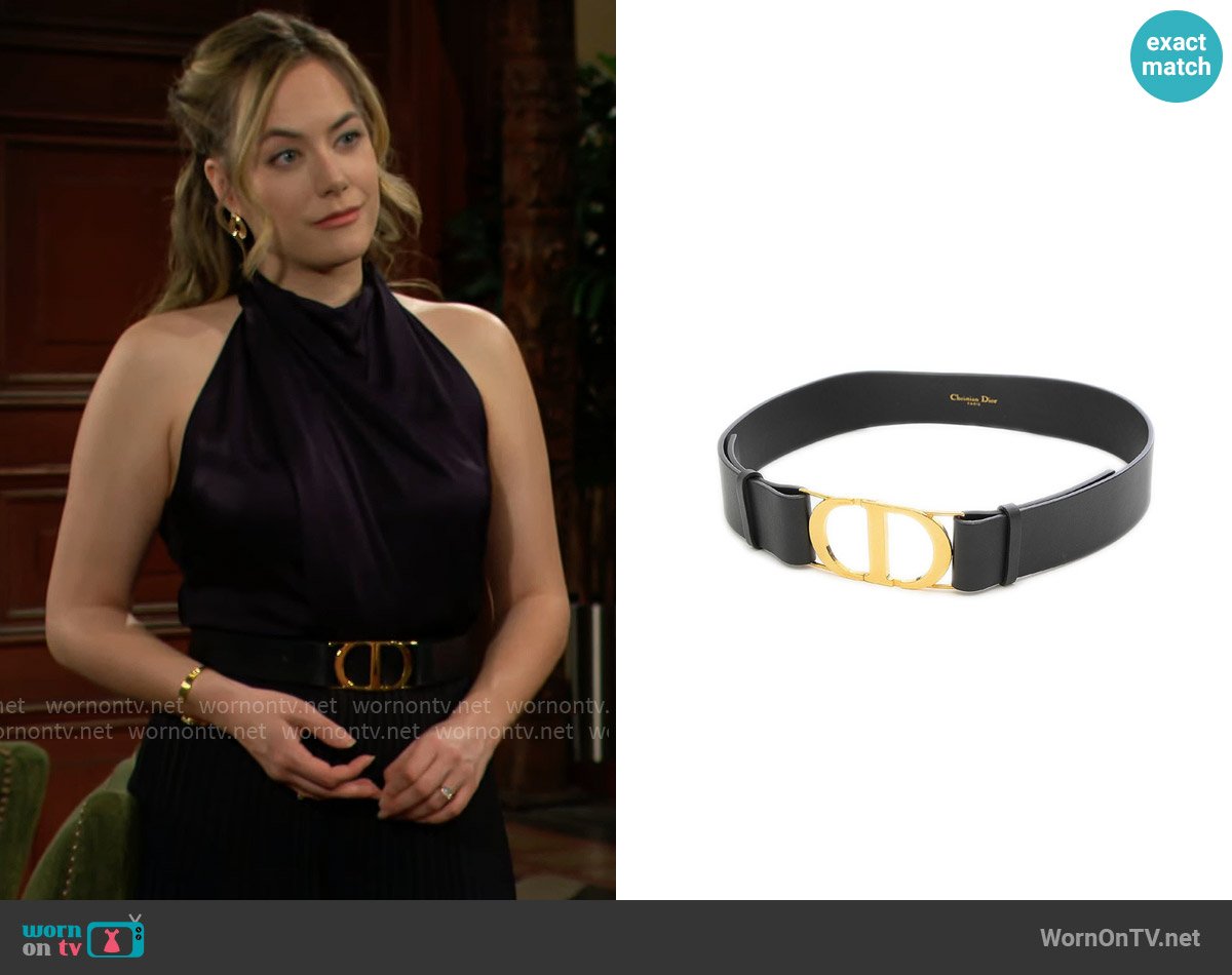 Christian Dior 30 Montaigne Belt worn by Hope Logan (Annika Noelle) on The Bold and the Beautiful