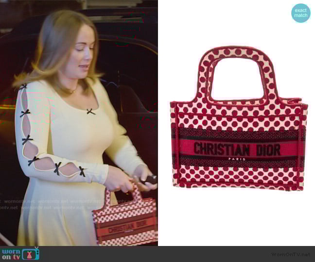Christian Dior Dior Amour Dots Mini Book Tote worn by Whitney Leavitt on The Secret Lives of Mormon Wives