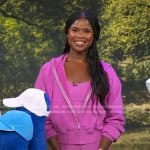 Ciara Lucas’s pink zip-up hoodie and leggings on Good Morning America