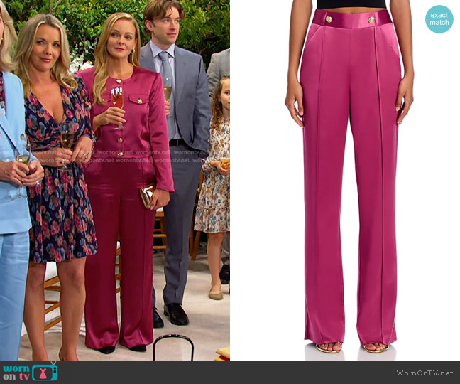Cinq a Sept Rainer Pants in Dark Ube worn by Belle Brady (Martha Madison) on Days of our Lives