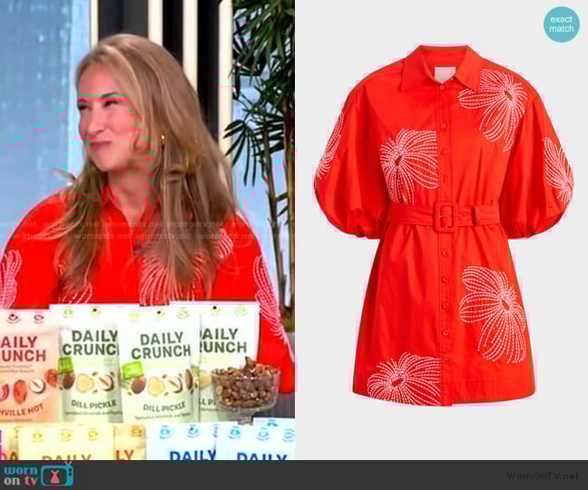 Cinq a Sept Sunburst Rhea Embroidered Dress worn by Laurel Orley on The View