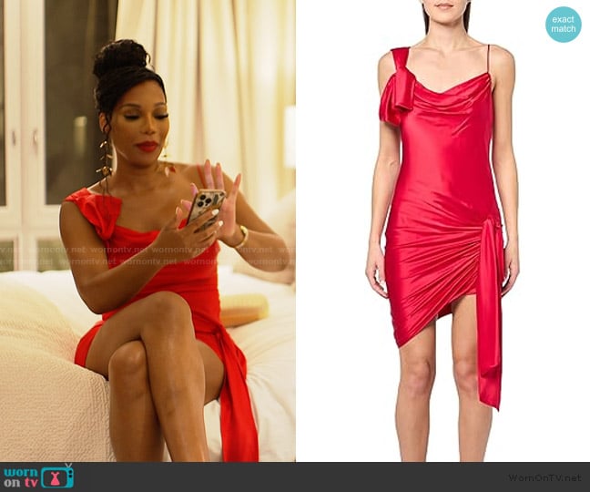 Cinq a Sept Venus Dress worn by Angela Oakley on The Real Housewives of Atlanta