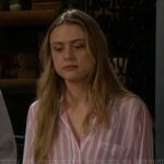 Claire’s pink striped shirt on The Young and the Restless