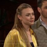 Claire’s yellow striped shirt on The Young and the Restless