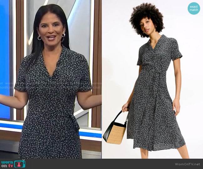 Club Monaco Open Neck Silk Shirt Dress worn by Darlene Rodriguez on Today