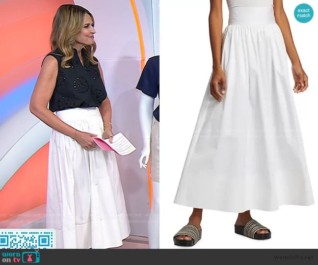 Co Cotton Sateen Midi-Skirt worn by Savannah Guthrie on Today