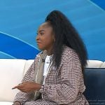 Coco Gauff’s check print jacket and mini skirt on Today