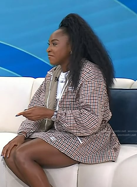 Coco Gauff’s check print jacket and mini skirt on Today