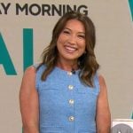 Courtney Cason’s blue button front top on CBS Mornings