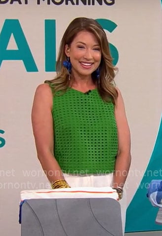 Courtney Cason's green eyelet top on CBS Mornings