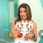 Courtney Cason’s white and red floral dress on CBS Mornings