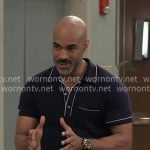Curtis’s navy polo shirt on General Hospital