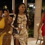Cynthia’s silver sequin dress on The Real Housewives of Atlanta
