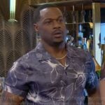 Damian’s blue floral shirt on The Young and the Restless