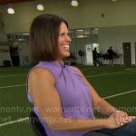 Dana Jacobson’s purple cross neck top on CBS Mornings
