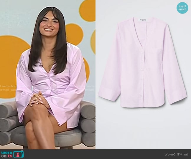 Daphne The Order In Shirt in Petal worn by Paige DeSorbo on Today