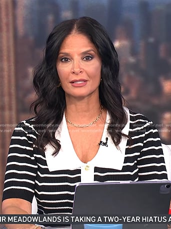 Darlene’s black striped collared top on Today